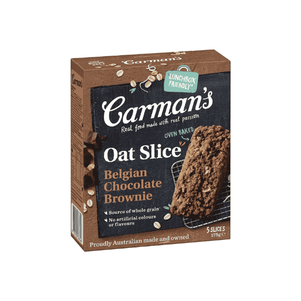 Carman's Belgian Chocolate Brownie Oat Slice A Chocoholic's Dream 175g