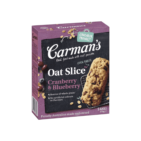 Carman's Delicious Cranberry and Blueberry Oat Slice 175g