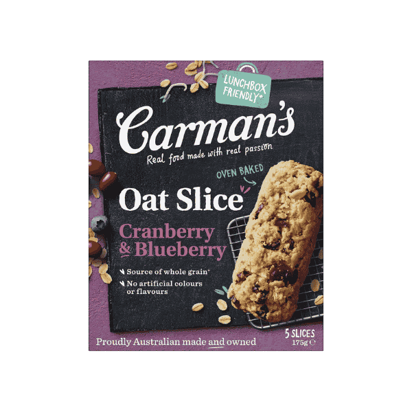 Carman's Delicious Cranberry and Blueberry Oat Slice 175g