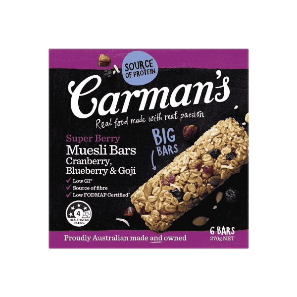 Carman's Muesli Bar Super Berry Convenient 6-Pack 270g