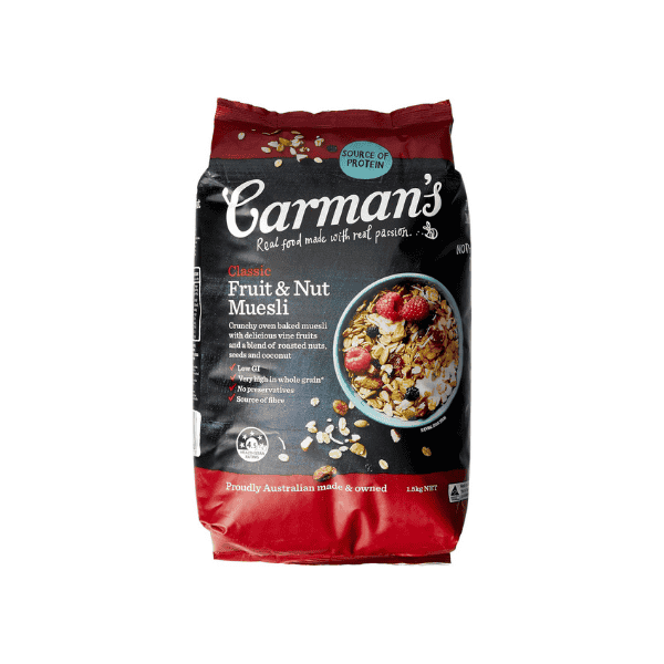 Carman's Muesli Toasted Classic Fruit & Nut 1.5kg A Wholesome Nutritious Your Day