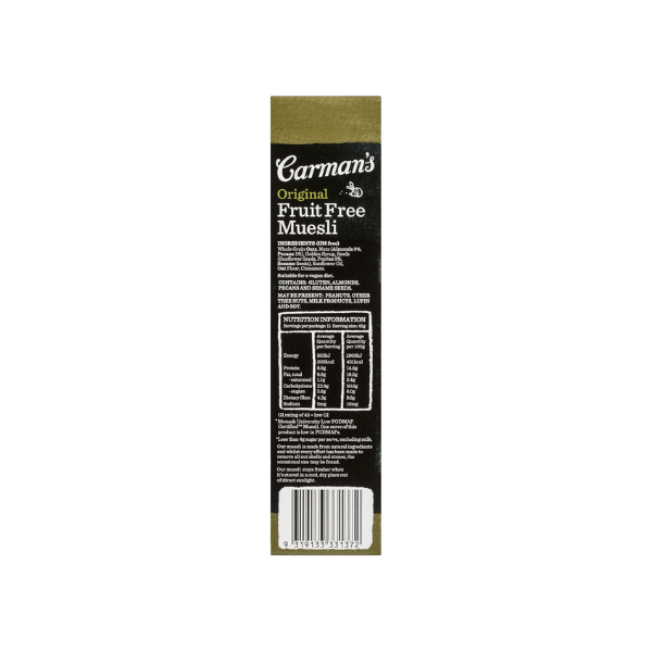 Carman’s Muesli Toasted Original Fruit-Free 500g Nutritious and Tasty Breakfast