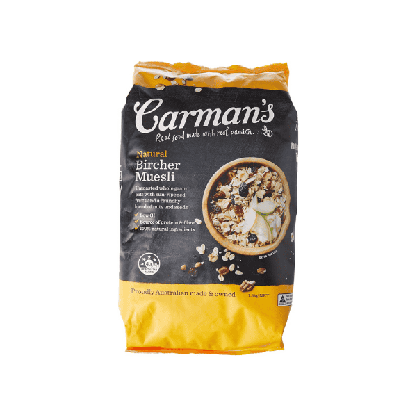 Carman’s Natural Bircher Muesli 1.5kg Untoasted & Packed with Real Ingredients