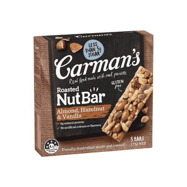 Carman's Nut Bar Treats Almond Hazelnut & Vanilla 5-Pack 175g