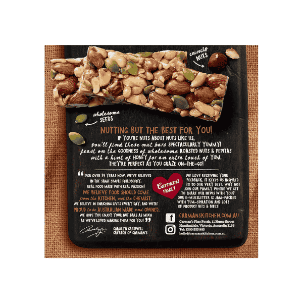 Carman's Nut Bar Treats Almond Hazelnut & Vanilla 5-Pack 175g