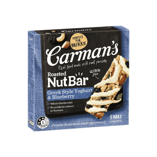 Carman's Greek Yoghurt & Blueberry Nut Bars Wholesome 5-Pack 160g