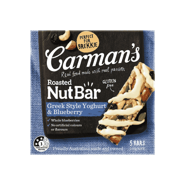 Carman's Greek Yoghurt & Blueberry Nut Bars Wholesome 5-Pack 160g