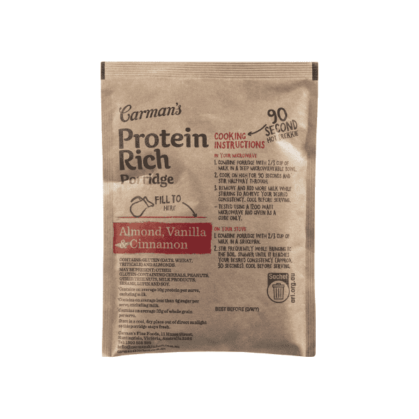 Carman's Protein-Rich Almond Vanilla & Cinnamon Porridge 270g Healthy & Delicious