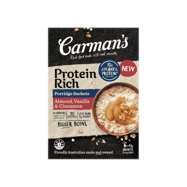 Carman's Protein-Rich Almond Vanilla & Cinnamon Porridge 270g Healthy & Delicious