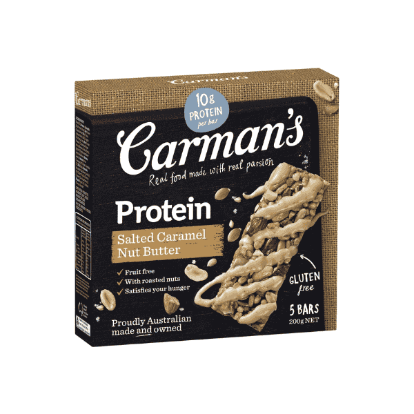 Carman's Protein Bars Salted Caramel Nut Butter Treats 200g 5-Pack