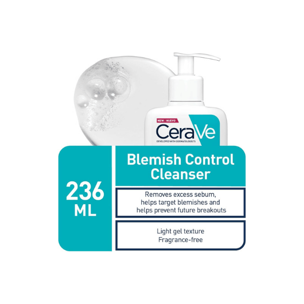 CeraVe Blemish Control Cleanser Gel 236ml Face Wash for Blackheads