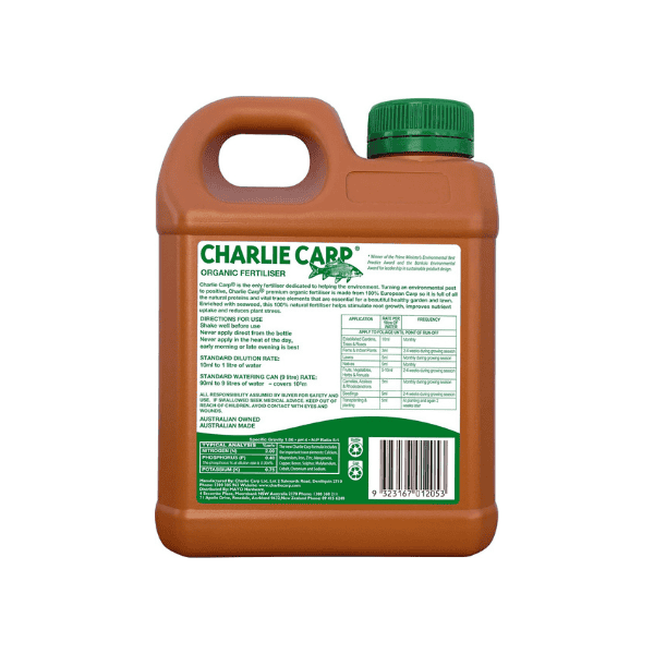 Charlie Carp Certified Organic Fertiliser 1L Sustainable & Effective Garden and Tree Food