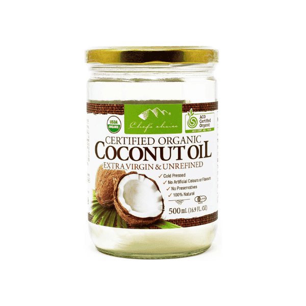 Chef's Choice Organic Extra-Virgin Unrefined Coconut Oil 500ml – Pure Cold-Pressed & Natural