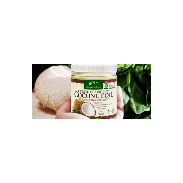 Chef's Choice Organic Extra-Virgin Unrefined Coconut Oil 500ml – Pure Cold-Pressed & Natural