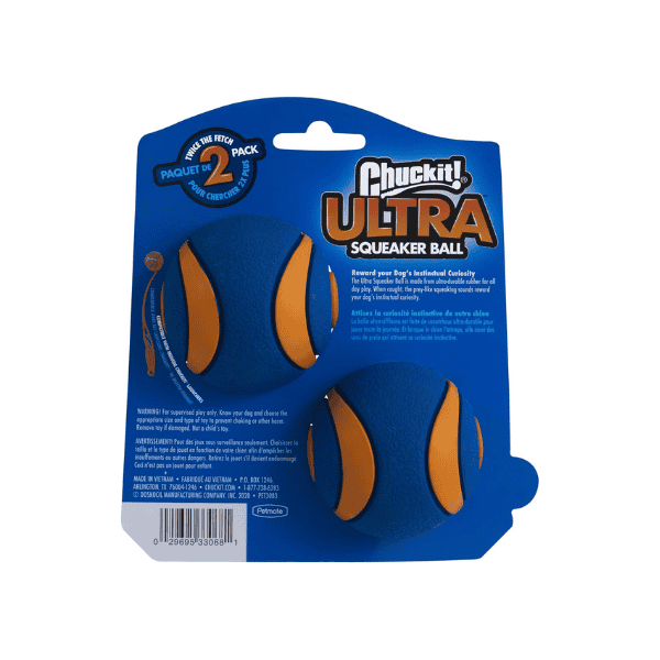 Chuckit! Ultra Squeaker 2-Pack Medium Size for Interactive Dog Play