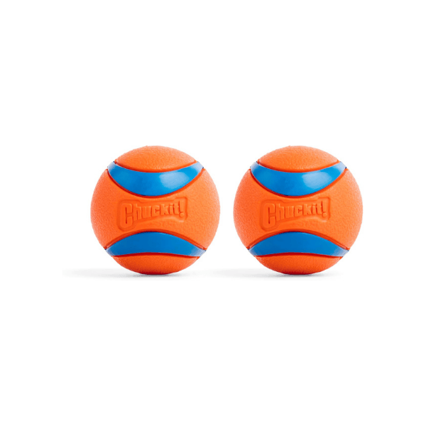 Chuckit! Ultra Ball 2-Pack – 2.5-Inch Medium Balls in Orange/Blue for Active Dogs