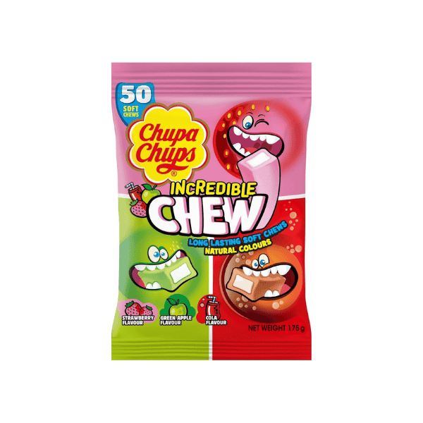 Chupa Chups Assorted Chew Bag 175g of Deliciously Chewy Treats