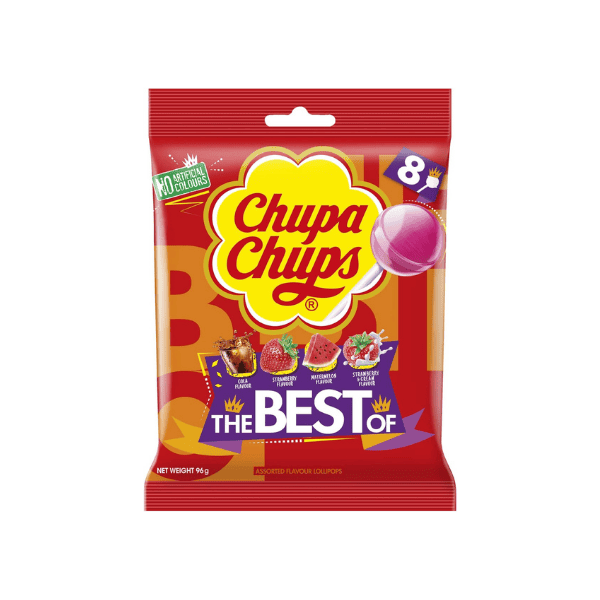 Chupa Chups Best of Lollipops 8 Lollipops of Colorful Flavor