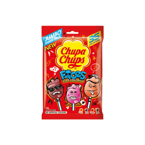 Chupa Chups Faces Bag 210g of Colorful Lollipops for Every Occasion