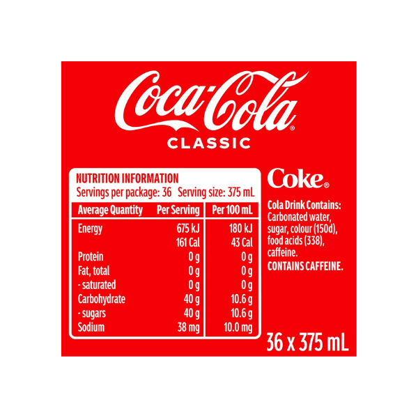 Coca-Cola Classic 36 Pack Cans (375 mL)