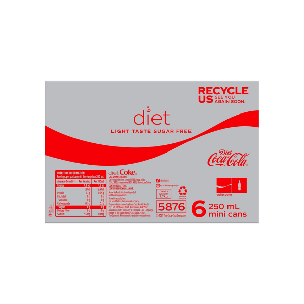 Coca-Cola Diet Mini Can Multipack (6 x 250 mL)