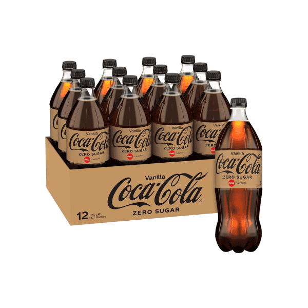 Coca-Cola Zero Sugar Vanilla Multipack Bottles (12 x 1.25 L)