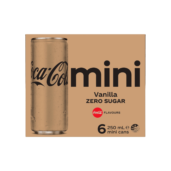 Coca-Cola Zero Sugar Vanilla Mini Can Multipack (6 x 250 mL)