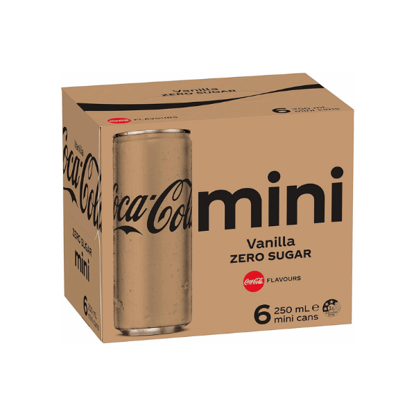 Coca-Cola Zero Sugar Vanilla Mini Can Multipack (6 x 250 mL)