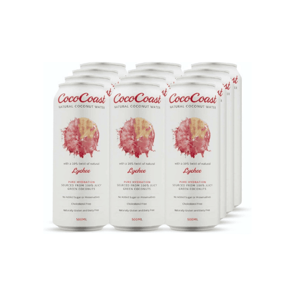 Buy CocoCoast Natural Lychee Coconut Water - 12 x 500ml Pack | Refreshing & Hydrating