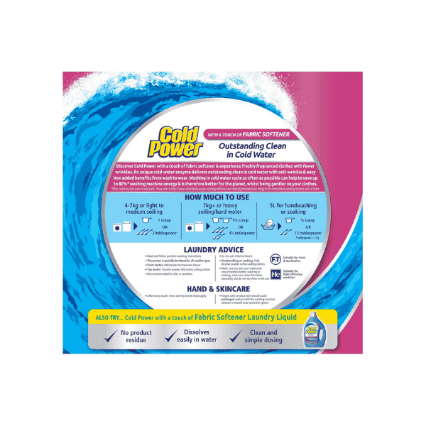 Cold Power 2-in-1 Laundry Detergent 2kg Powder with Touch of Softener