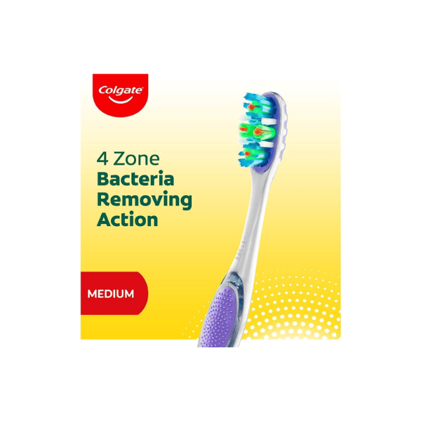 Colgate 360º Advanced Whole Mouth Health Manual Toothbrush Set Value 4 Pack Medium Bristles