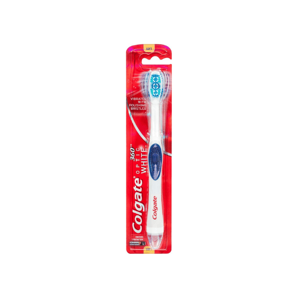 Colgate 360° Optic White Battery Toothbrush Soft Bristles Single Pack