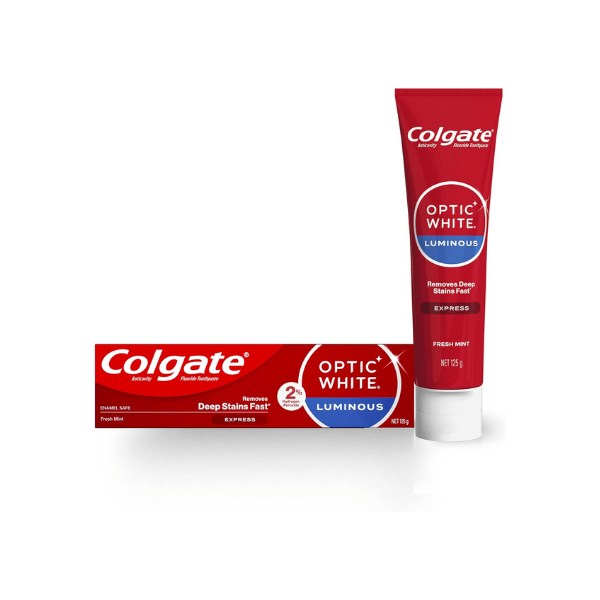 Colgate Optic White Expert Express Whitening Toothpaste Fresh Mint 125g Enamel Safe with 2% Hydrogen Peroxide