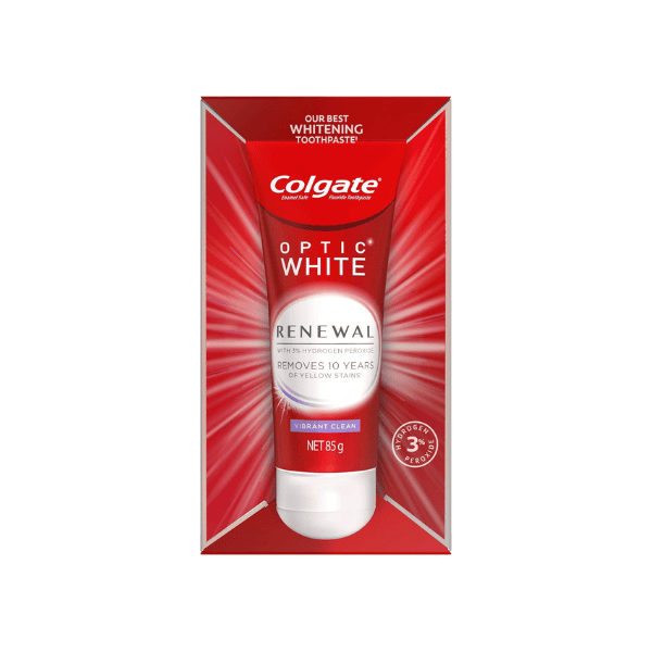 Colgate Optic White Renewal Toothpaste 85g Enamel Safe Whitening with 3% Hydrogen Peroxide