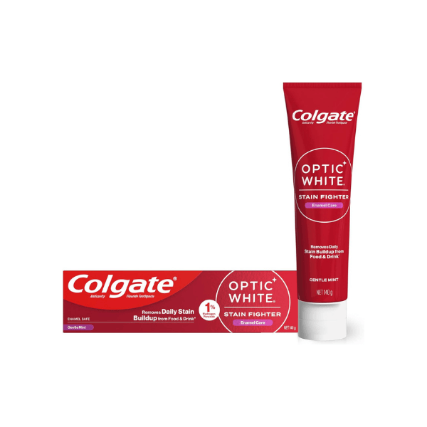 Colgate Optic White Enamel Care Whitening Toothpaste 140g 1% Hydrogen Peroxide Stain Fighter