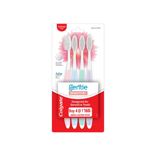 Colgate Sensitive Toothbrush 4 Pack Ultra Soft Bristles for Sensitive Teeth and Gums