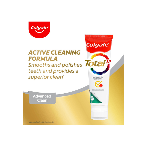 Colgate Total Advanced Clean Antibacterial Toothpaste 200g Multi Benefit Formula for Whole Mouth Health