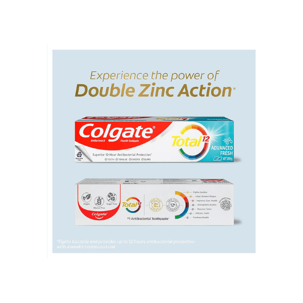 Colgate Total Advanced Fresh Gel Toothpaste 200g Antibacterial Whole Mouth Health