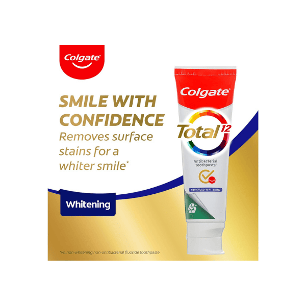 Colgate Total Advanced Whitening Toothpaste 200g Antibacterial for Whole Mouth Health