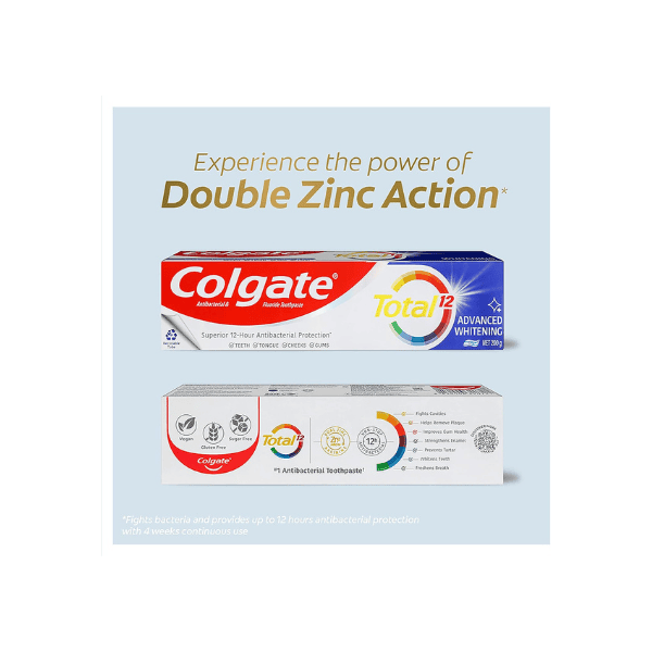 Colgate Total Advanced Whitening Toothpaste 200g Antibacterial for Whole Mouth Health