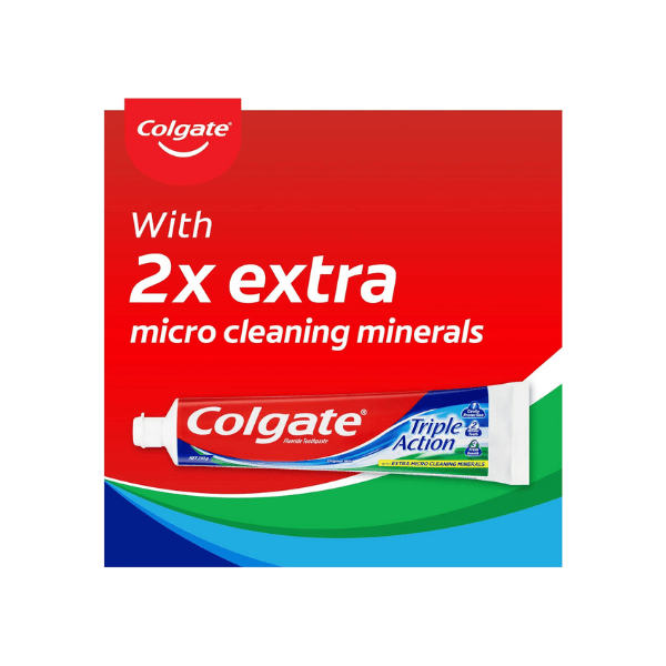 Colgate Triple Action Toothpaste 210g Value Pack Original Mint with Micro Cleaning Minerals