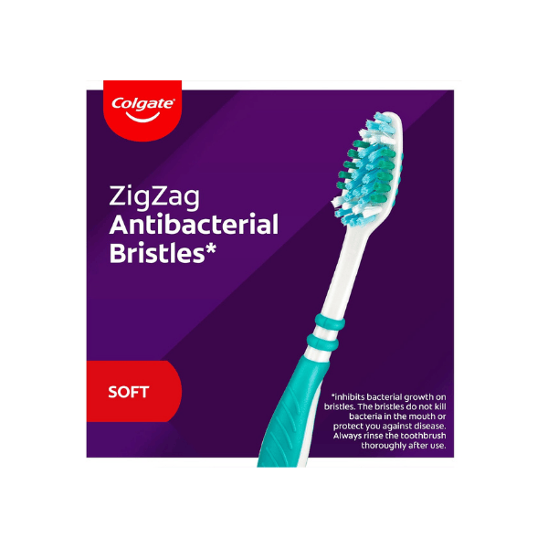 Colgate Zig Zag Manual Toothbrush Set 3 Pack Soft Bristles for Enhanced Interdental Cleaning