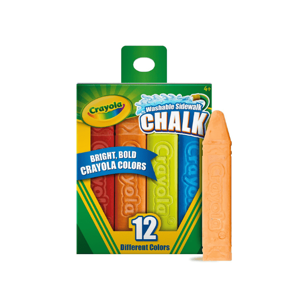 Crayola 12pk Sidewalk Chalks - Non-Toxic, Washable Fun for Kids Outdoors