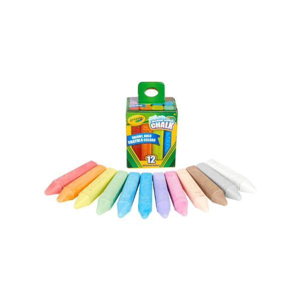 Crayola 12pk Sidewalk Chalks - Non-Toxic, Washable Fun for Kids Outdoors