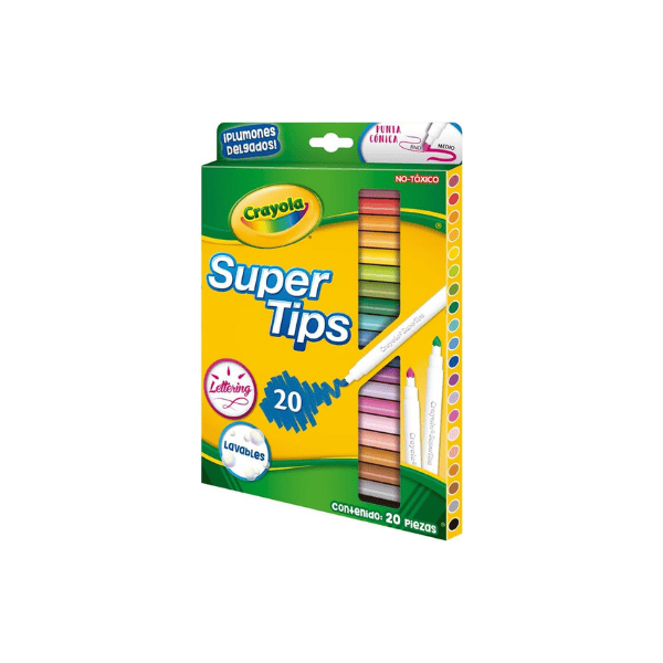 Crayola 20 Washable SuperTips Durable Markers for Every Young Artist