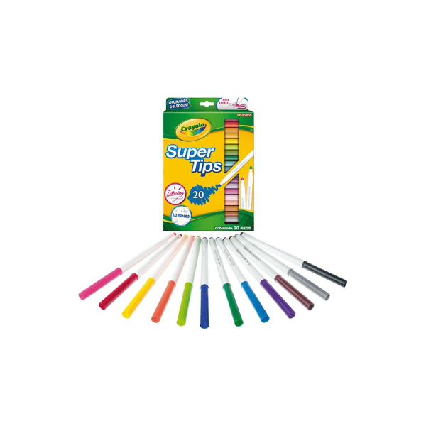 Crayola 20 Washable SuperTips Durable Markers for Every Young Artist