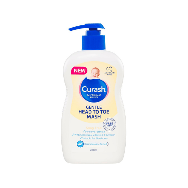 Curash Head to Toe Wash 400ml for Newborns and Sensitive Skin Natural Ingredients