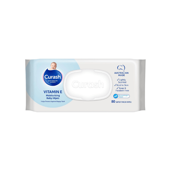 Curash Vitamin E Baby Wipes: Gentle pH-Balanced and Irritant-Free  240 Wipes (3 x 80 Pack)