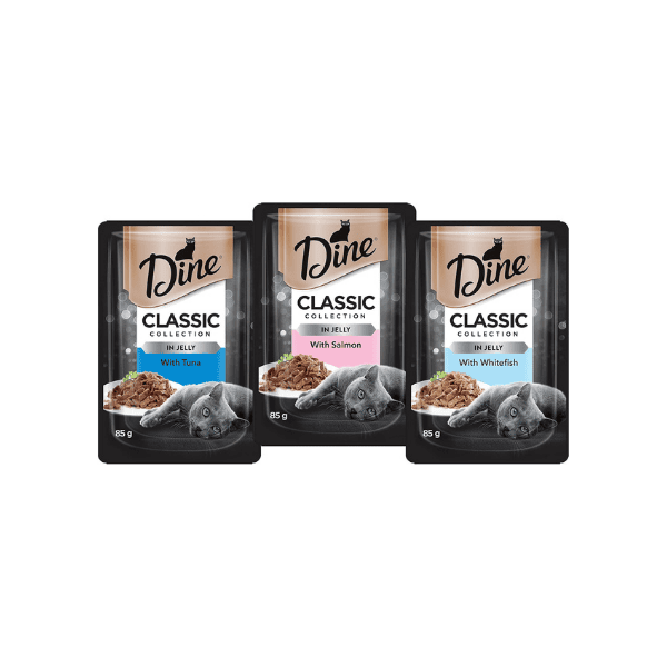 DINE Classic Collection Adult Wet Cat Food Fish Selection in Jelly 12 x 85g