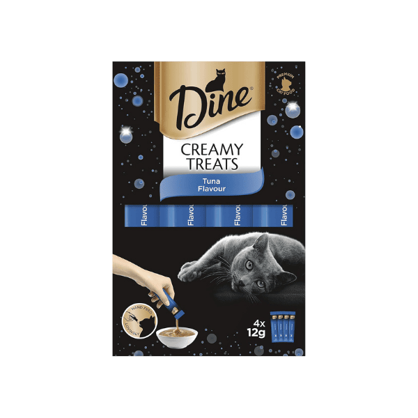 DINE Creamy Treats Tuna Flavor Cat Treats 12g x 4 Sachets 8 Pack 32 Sachets